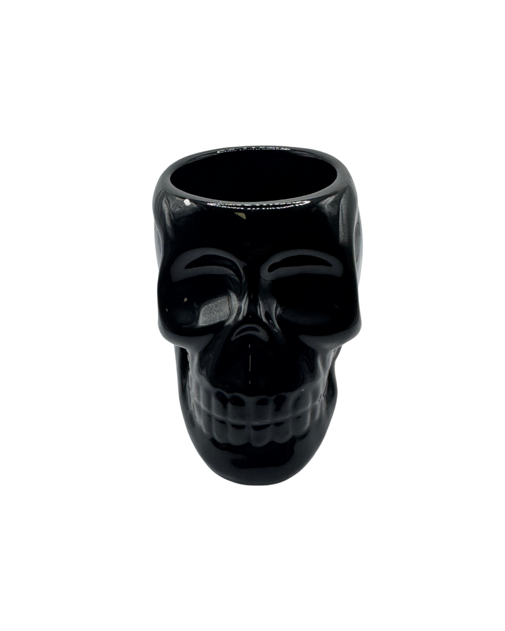 black skull-shaped pot