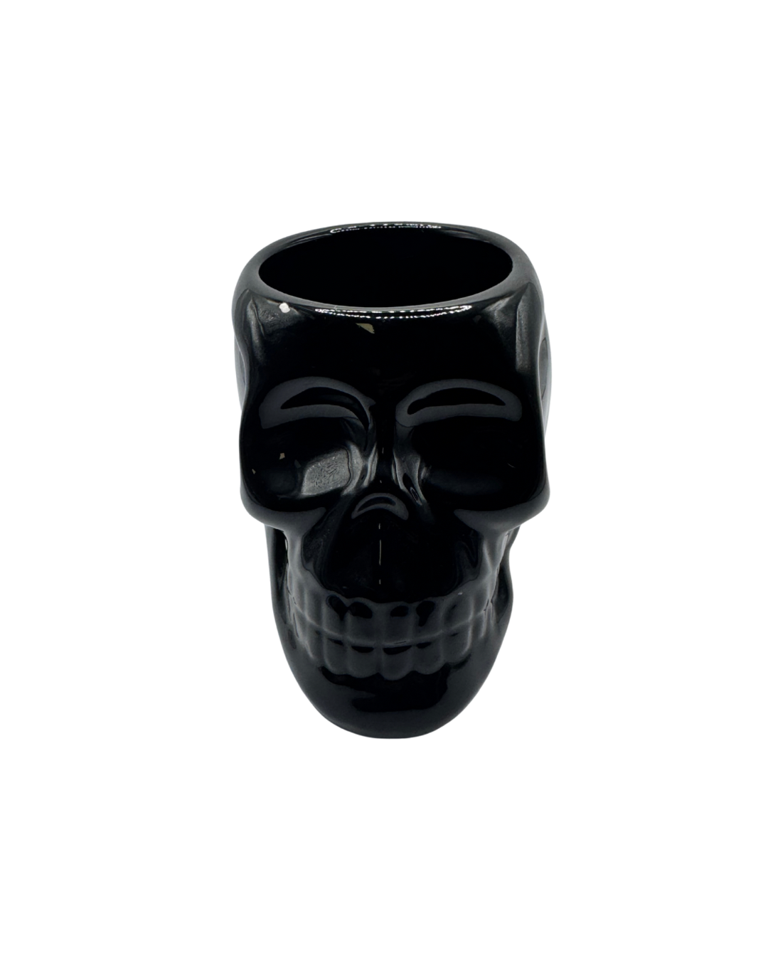 black skull-shaped pot
