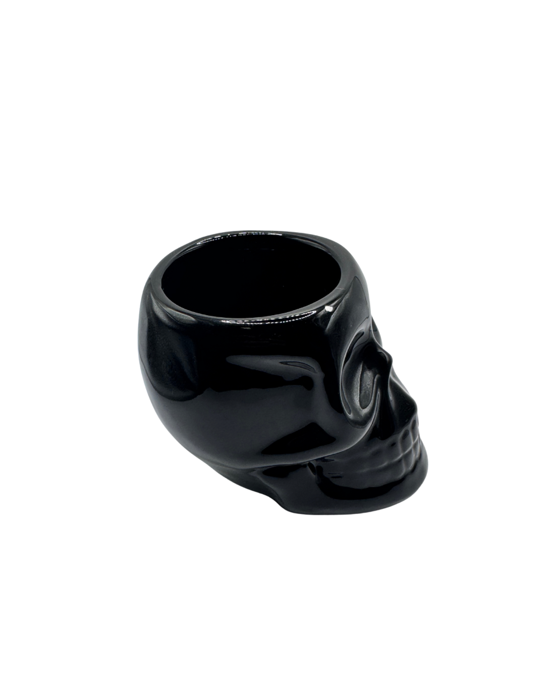black skull-shaped pot